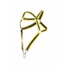 MOB Eroticwear Harnais Cross Cockring Dngeon Jaune-Noir